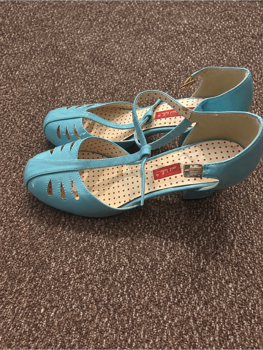 B.A.I.T. Footwear "Ione" Pastel Blue T-Strap Mary Jane Heels